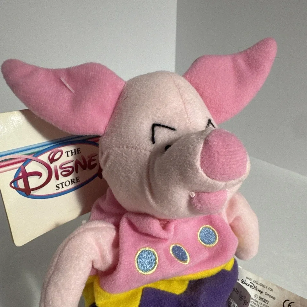 The Disney Store Easter Bunny Pooh Egg Piglet Mini Bean Bag Plush‎ Beanie Vtg